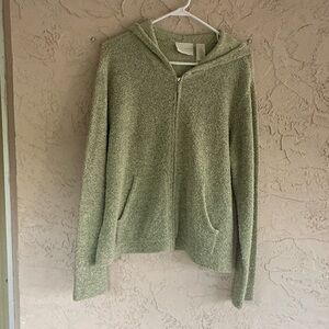 First Issue Women’s Full—Zip Hooded Cardigan Sweater Size XL Green